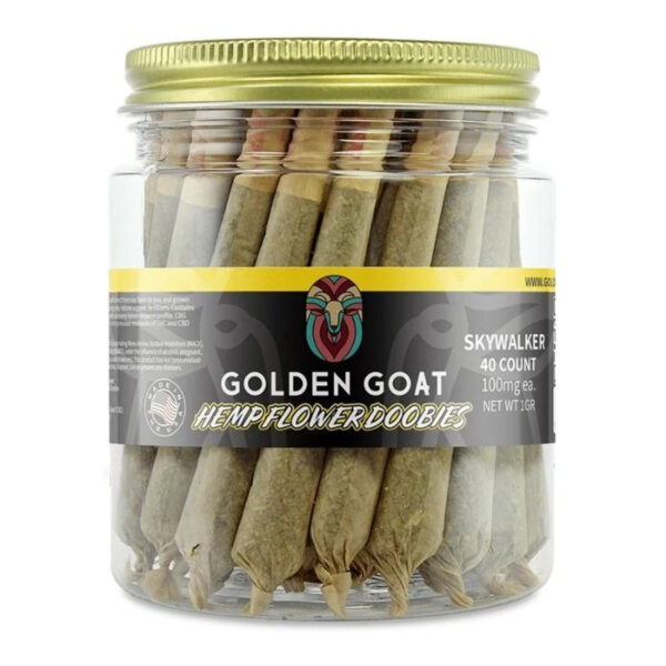 Golden Goat CBD Pre Rolls Doobies Jar
